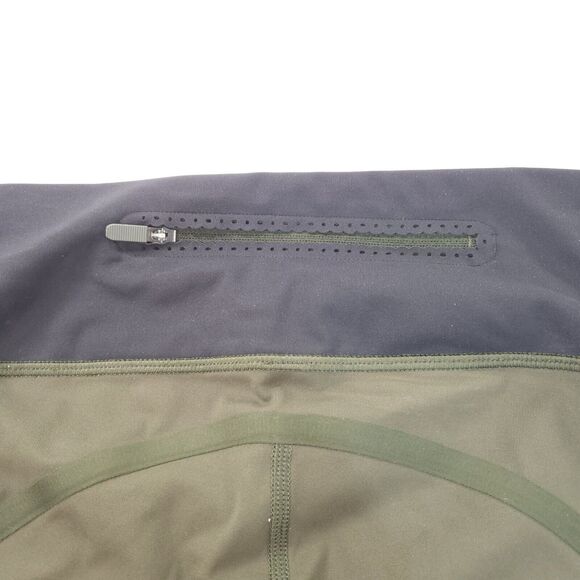 Lululemon Pull On Athletic Yoga Running Leggings Womens Size 4 Green Black - Picture 5 of 9